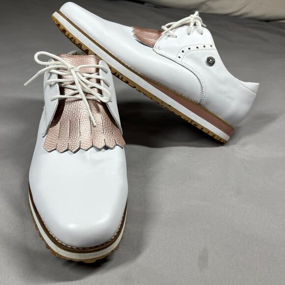 FootJoy Women's Size 10M Sport Retro Golf Shoes Spikeless White Rose Gold EUC - Picture 2 of 16